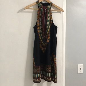 Halter Tribal Print Dress